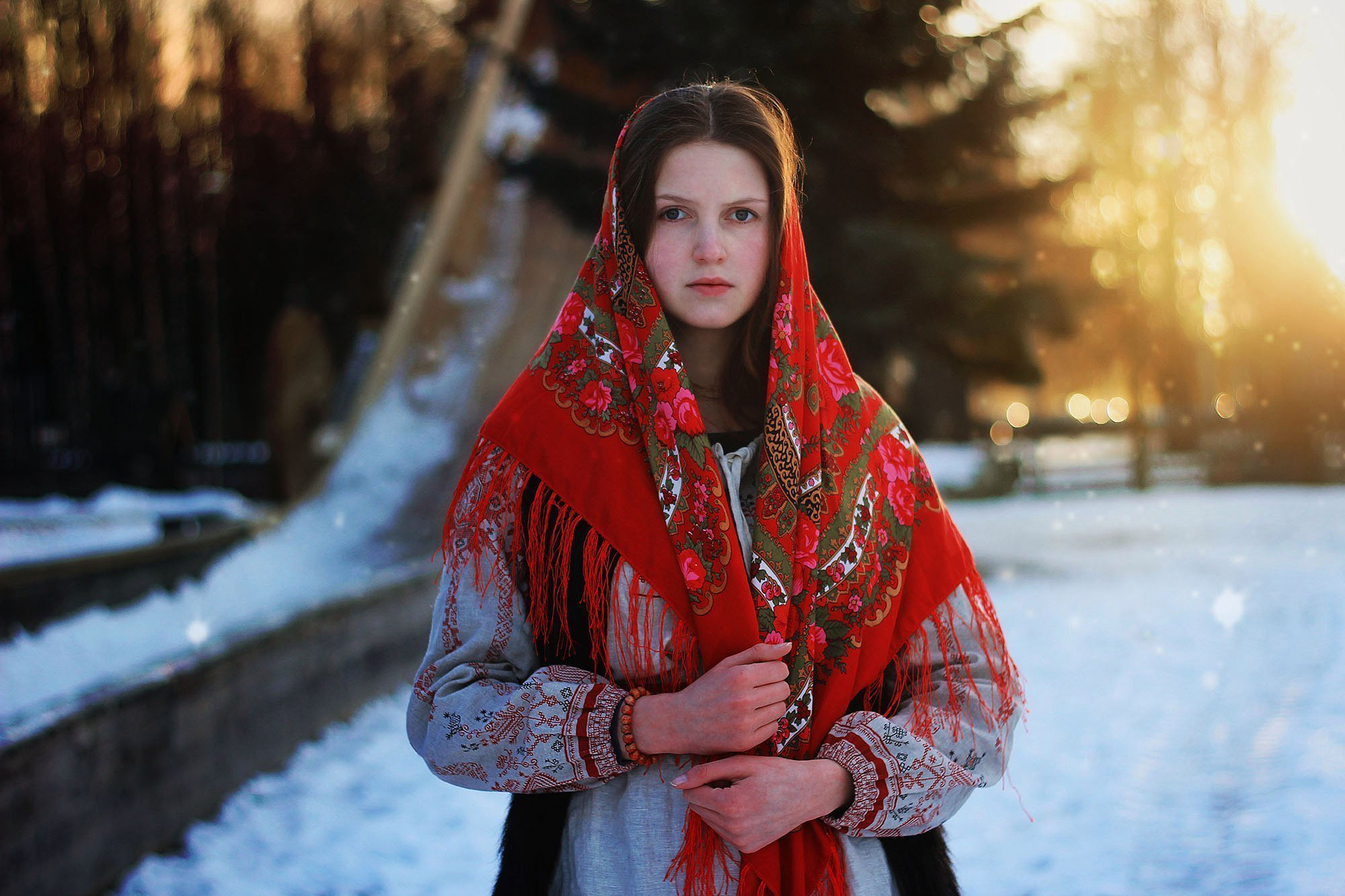Girls in Slavic costumes in Soyapango